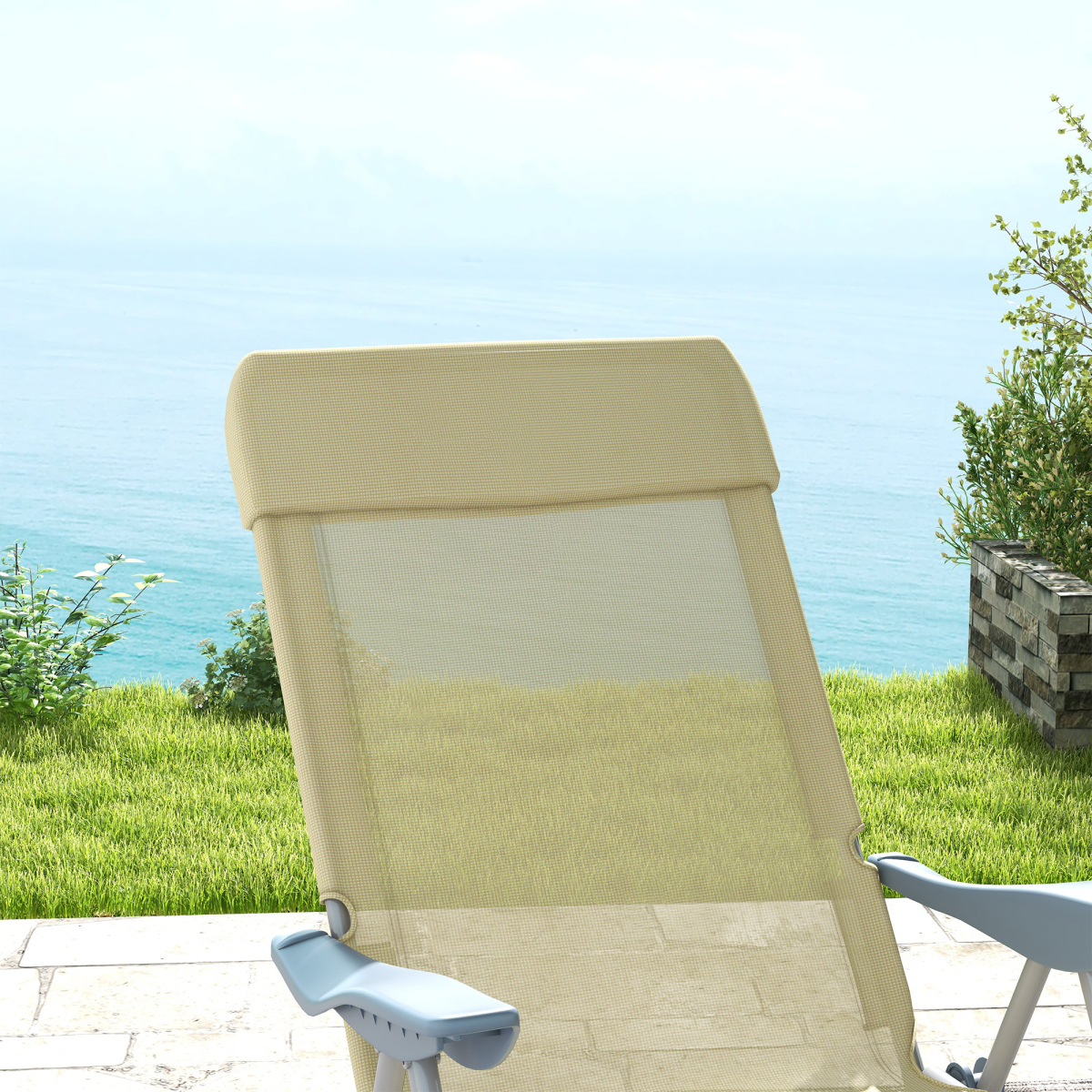 outsunny reclining garden chairs set of 2 with