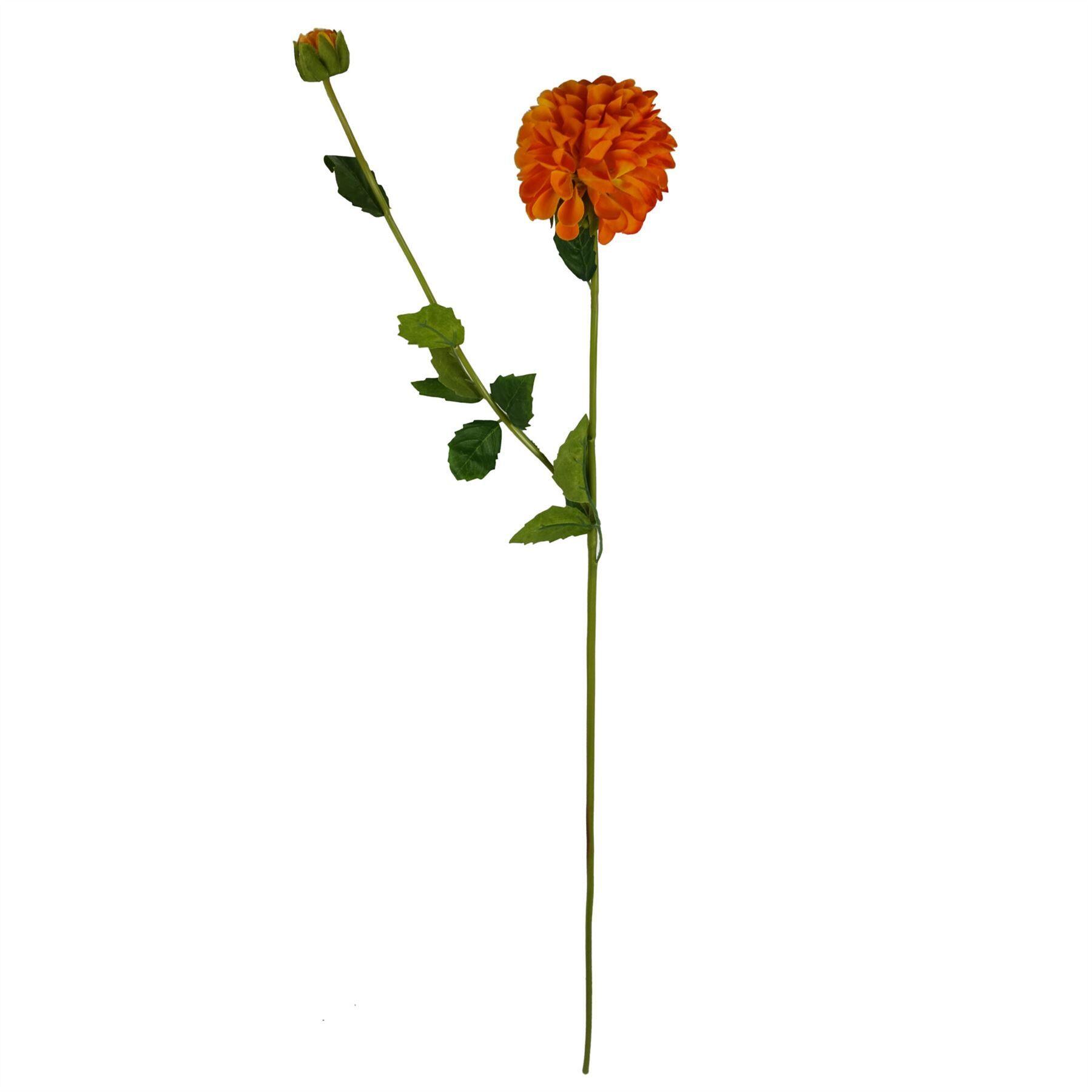 75cm artificial dahlia pompom flowers orange view 6