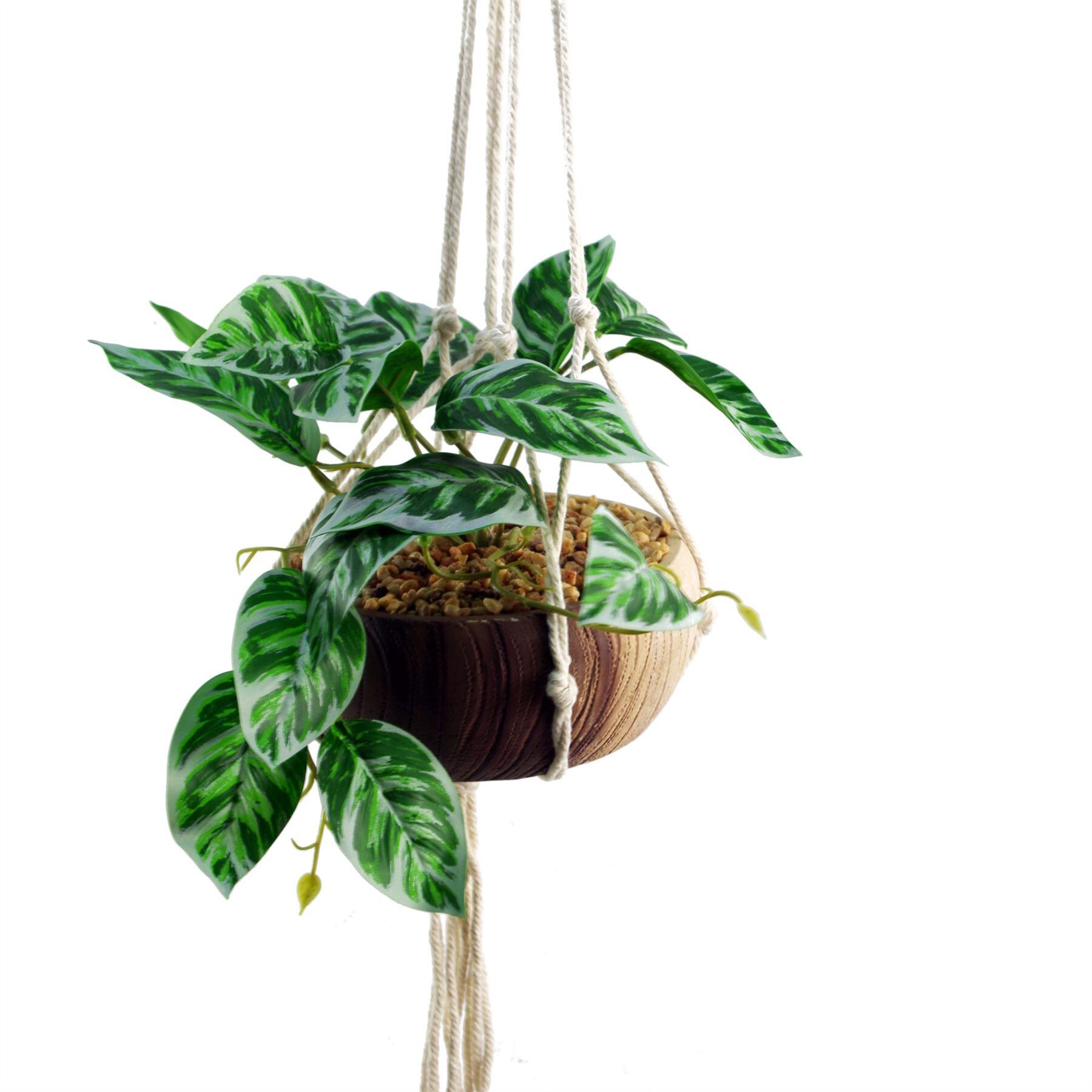 85cm hanging artificial pothos plant with planter view 1