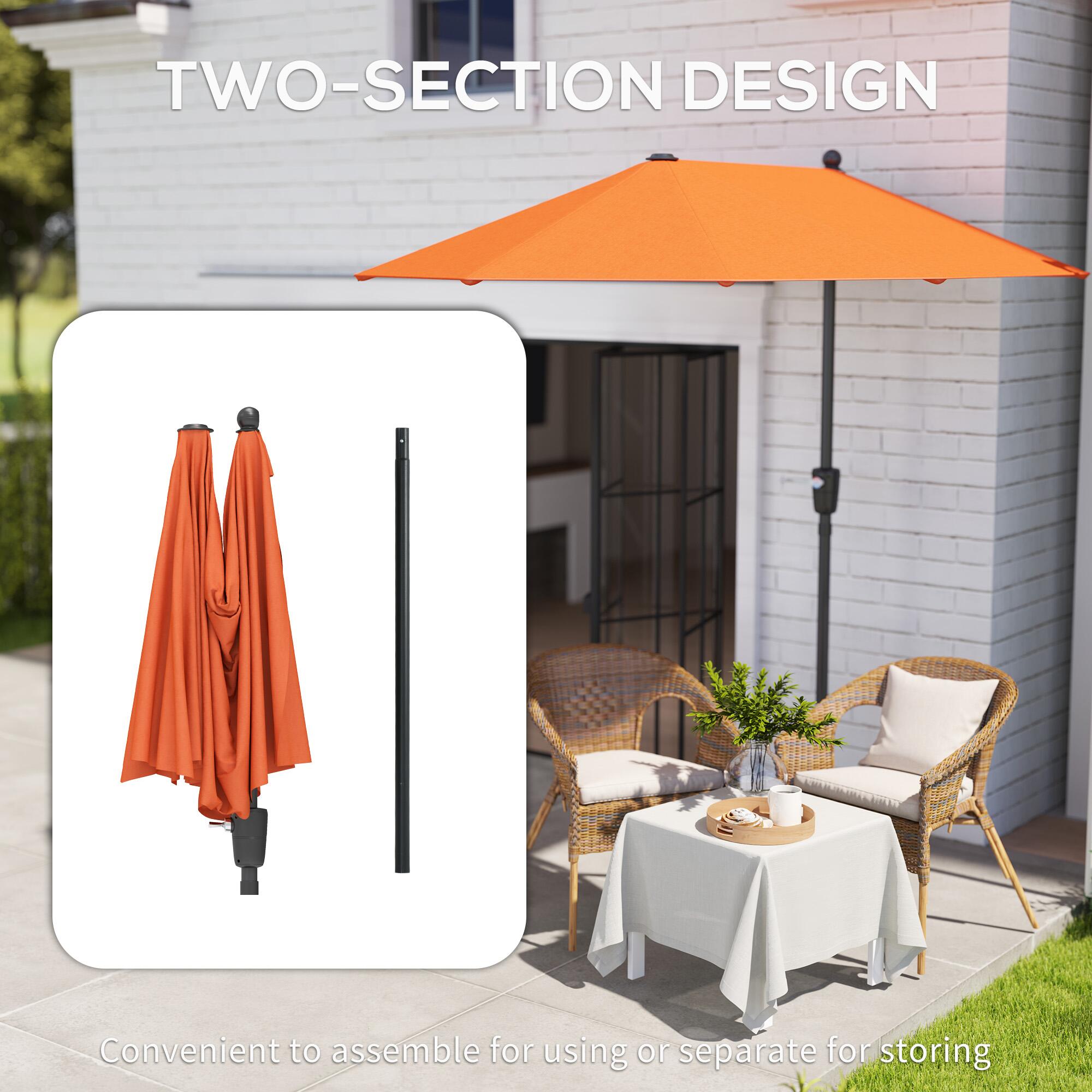 half patio umbrella uk Outsunny 2.7m Balcony Parasol 5 Steel Ribs Construction Garden Ou Hartman Catalan Balcony Half