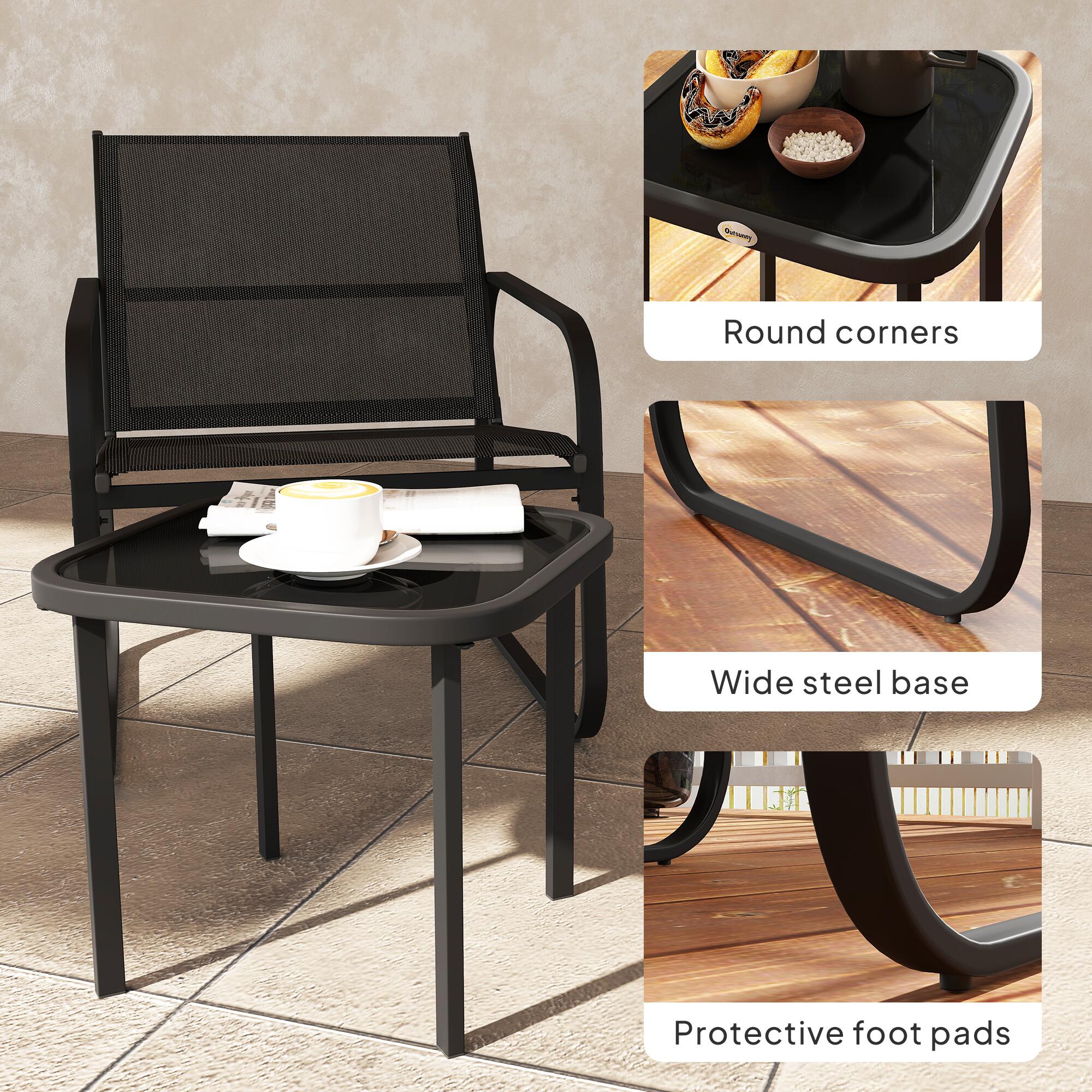 outsunny garden bistro set metal garden furniture set view 8