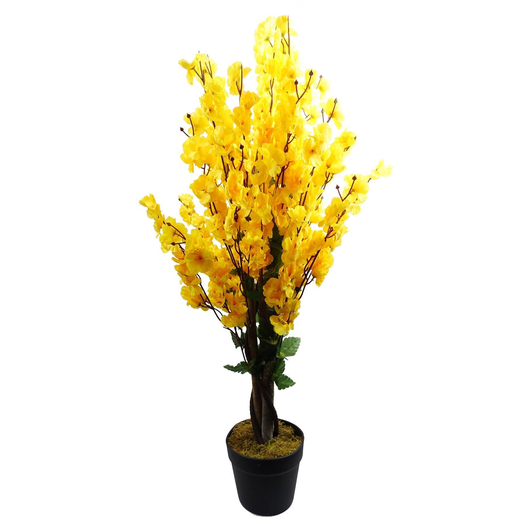 image of 90cm artificial yellow blossom tree