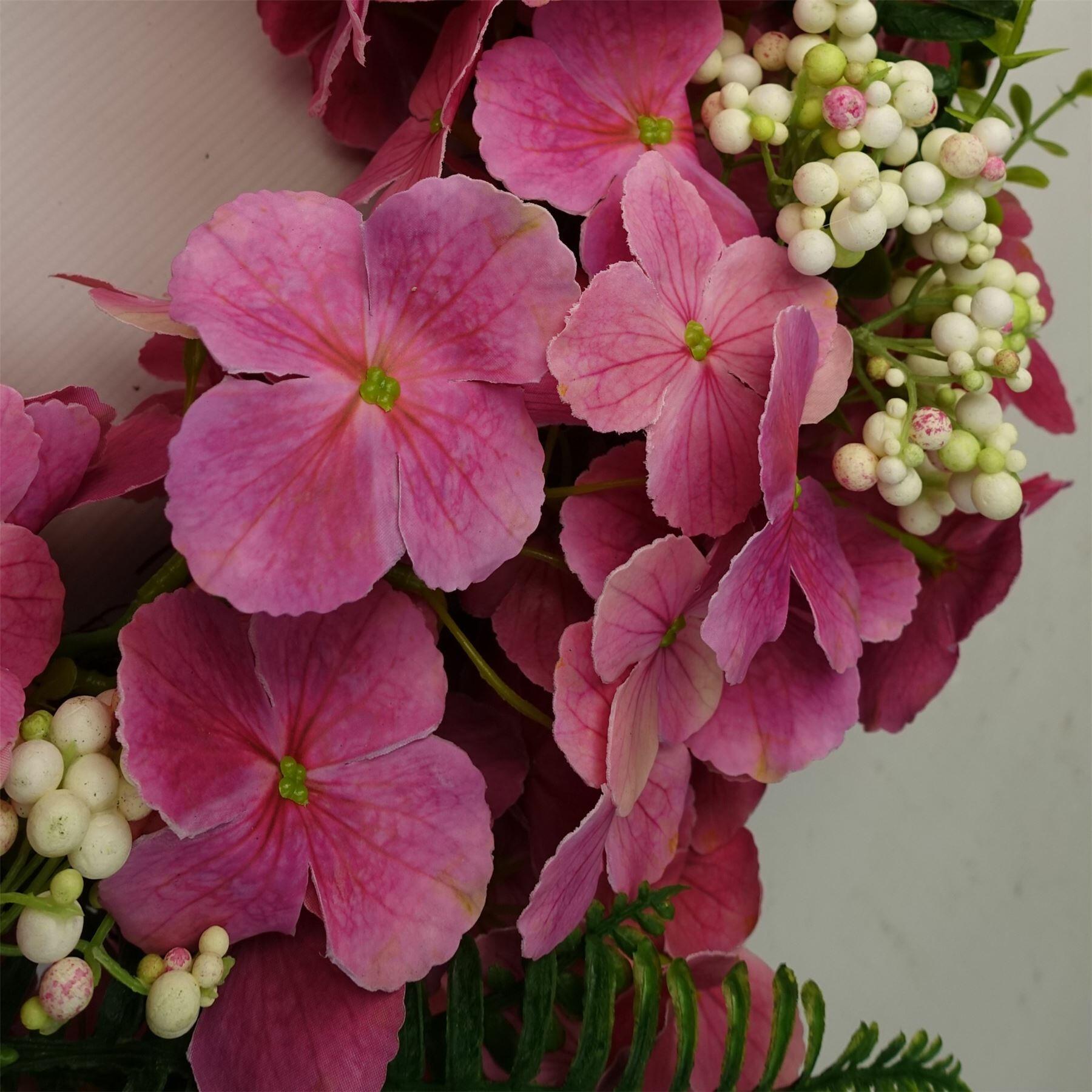 image of 40cm artificial pink floral blossom wreath view 36