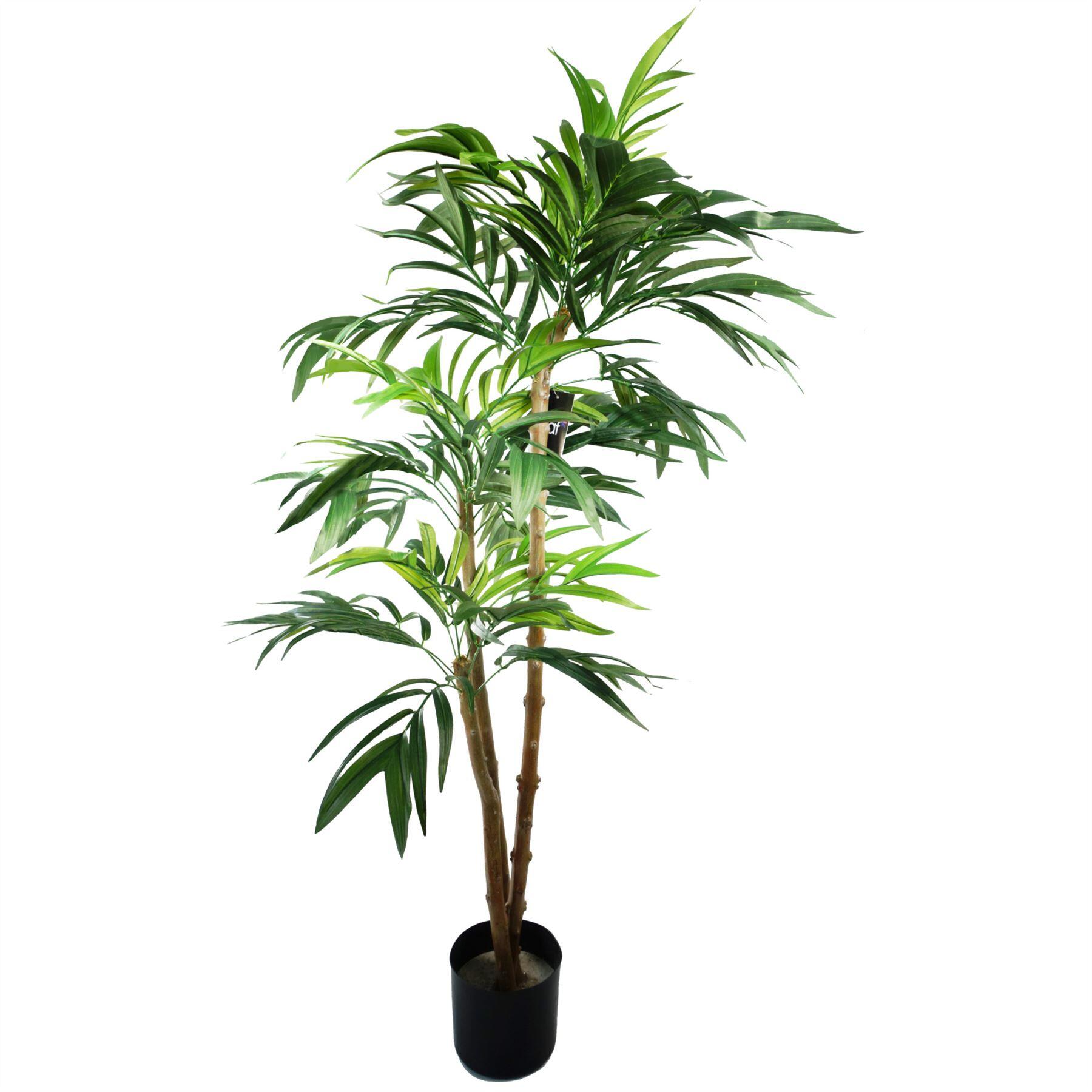 image of 17cm ceramic blue stripe planter with artificial succulent plant