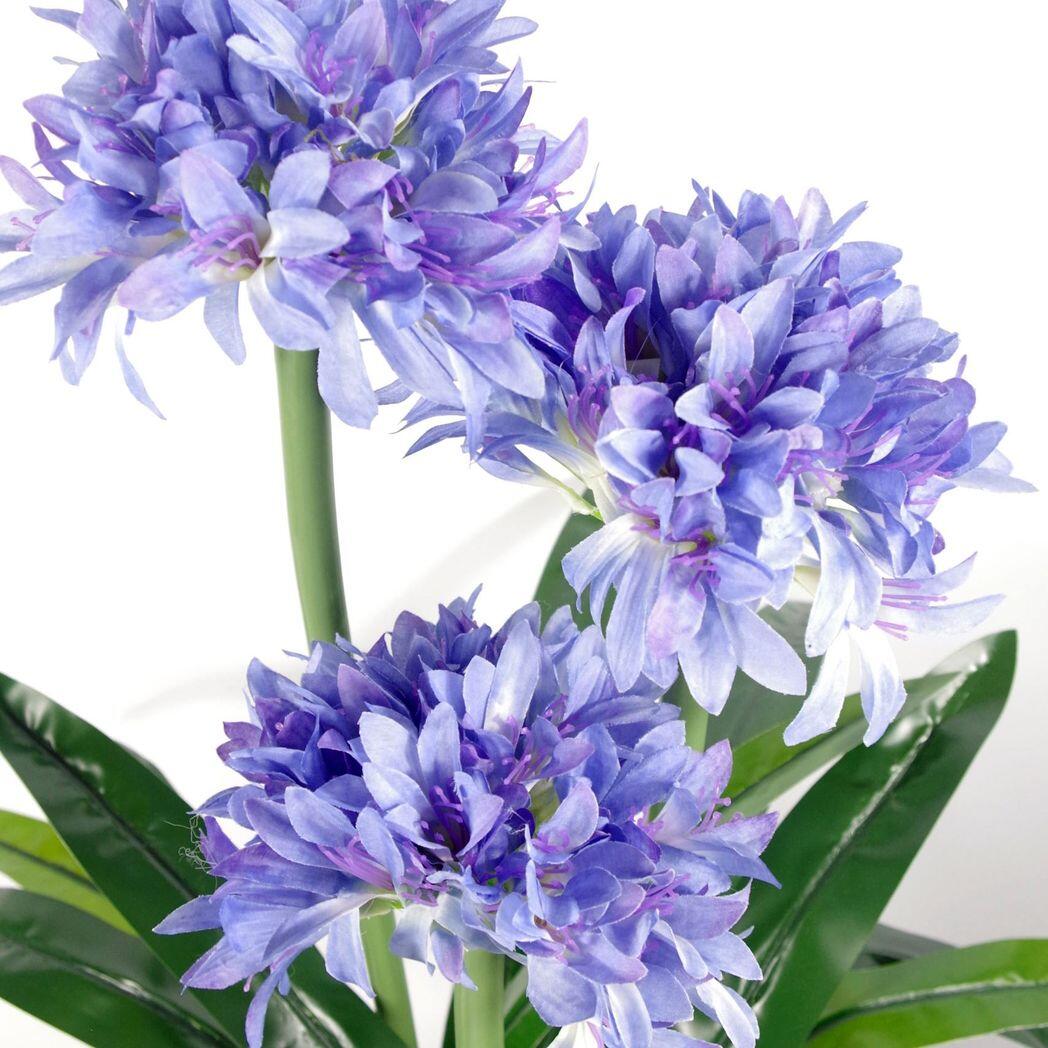 image of 90cm blue flower artificial blossom plant agapanthus with pot view 1
