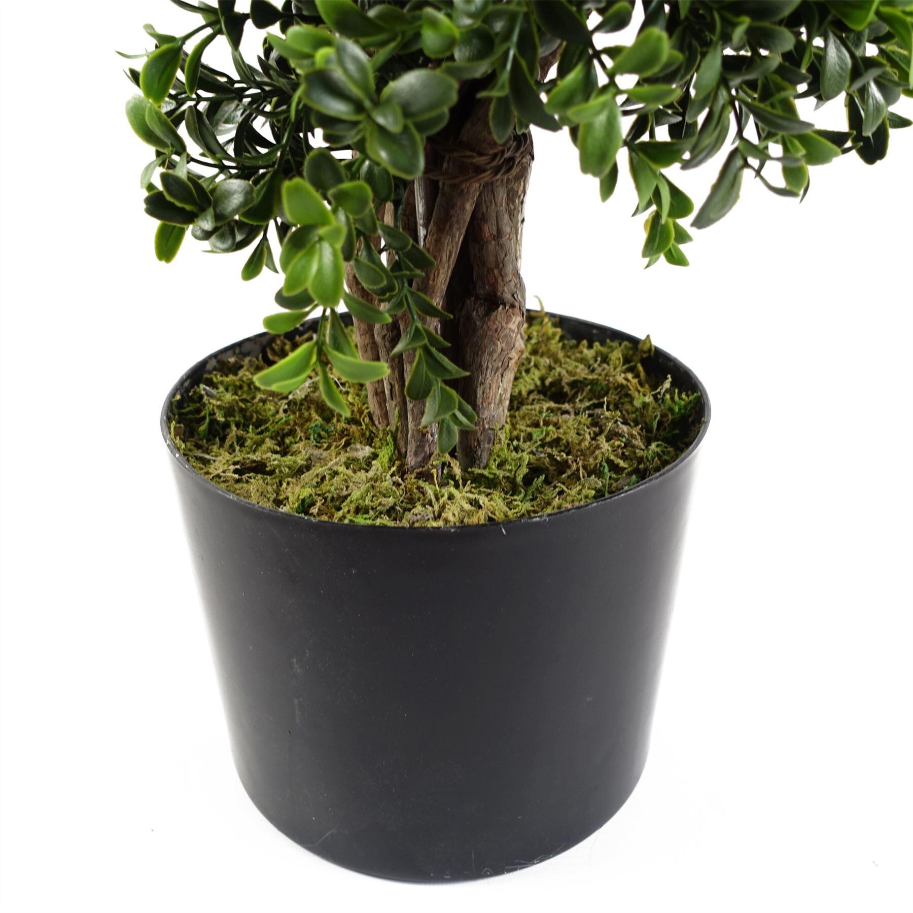 image of 120cm pair of spiral buxus artificial tree uv resistant outdoor topiary view 1