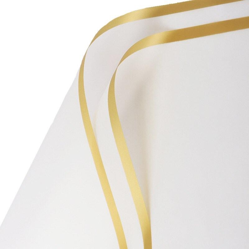 Cello Sheets 57cm x 70cm White and Gold 100pcs