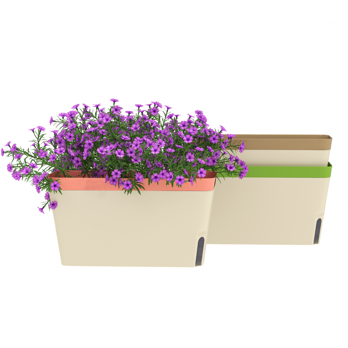 image showing outsunny 3 pcs self watering plant pots w/ visual water level window