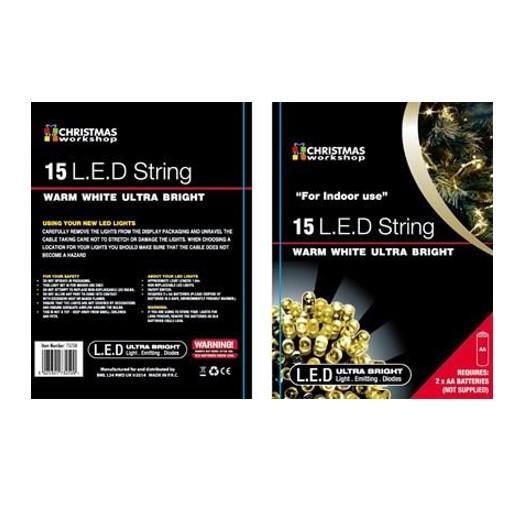 image showing christmas workshop 15 warm white led b/o lights