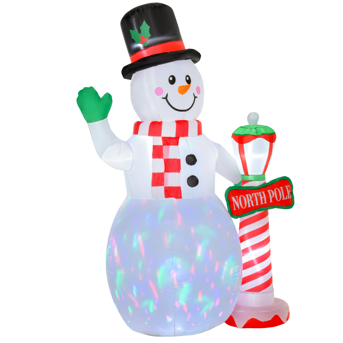 picture of 8ft Tall Christmas Inflatable Snowman Street Lamp Lighted Garden Lawn
