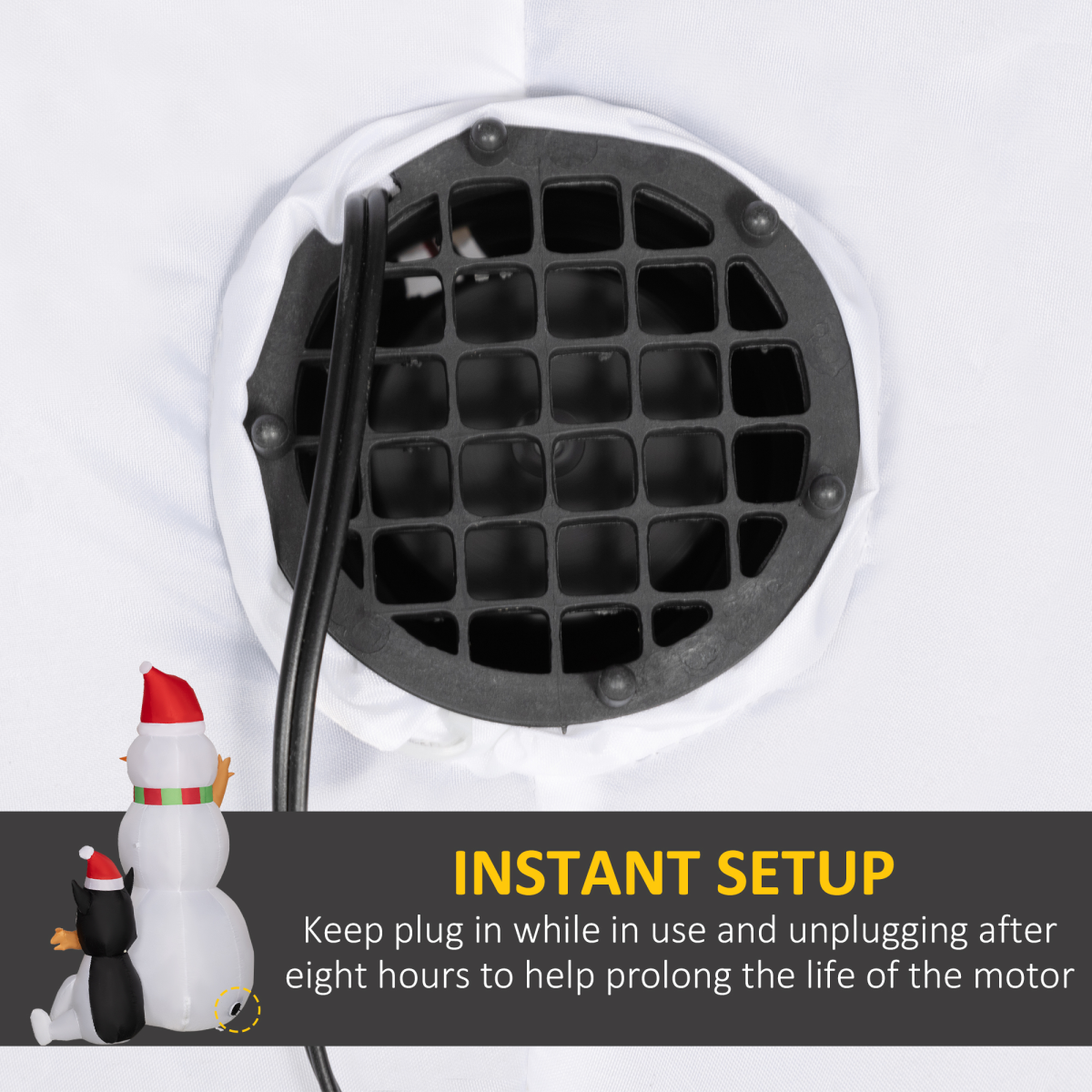 High-quality image of 6.2FT Christmas Blow Up Snowman with Dog for Garden for eCommerce listing.