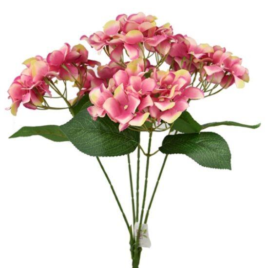 Artificial Flowers 50cm Large Hydrangea Bush Pink