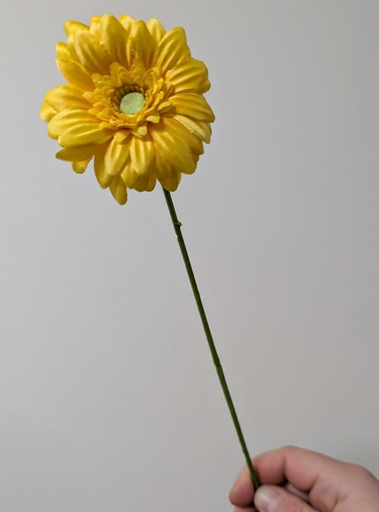 Artificial yellow Gerbera Flower Stem 47cm