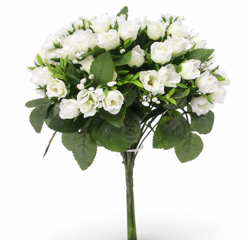 ivory roses rosebuds artificial flower bouquet
