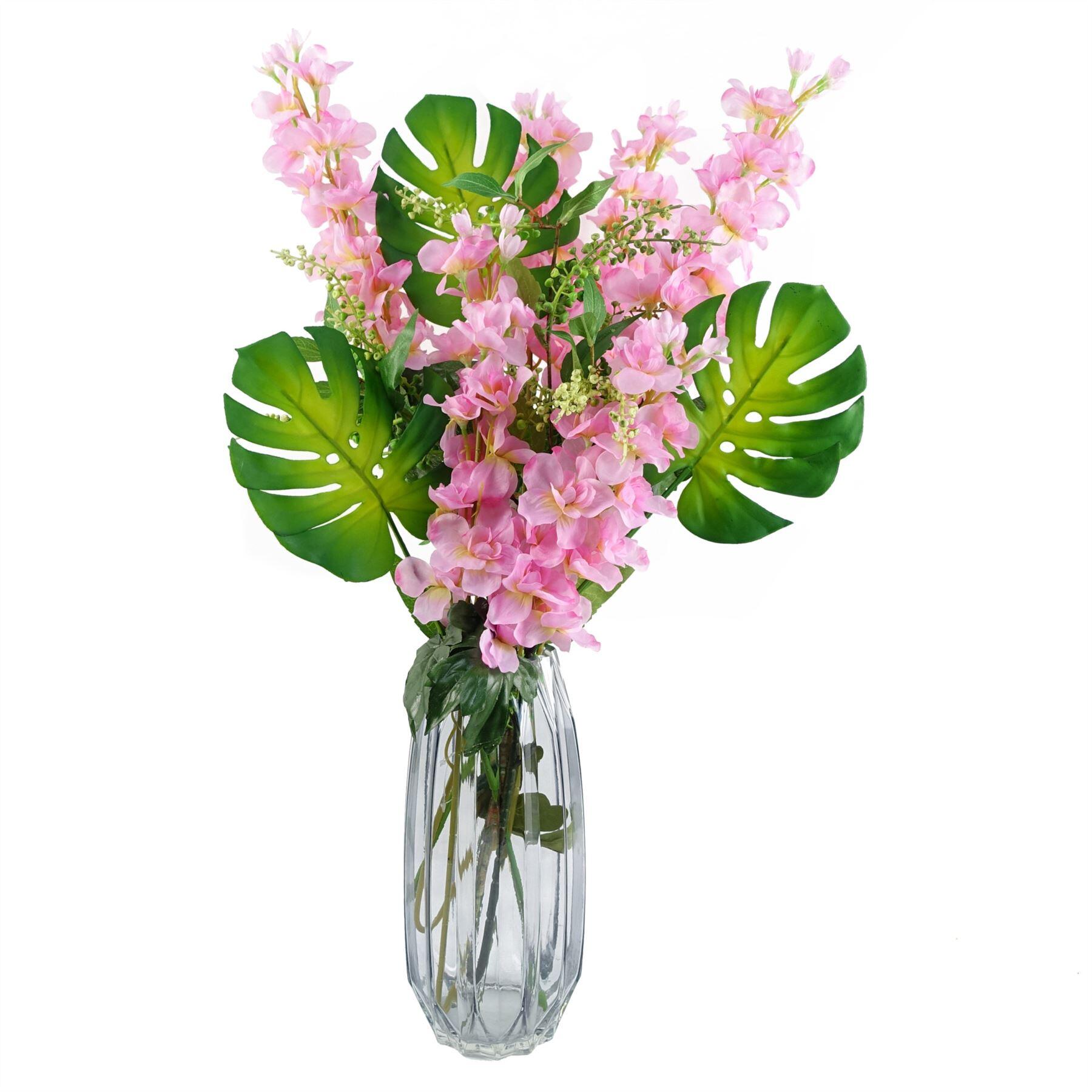 delphinium glass pink tropical 60cm vase with product image