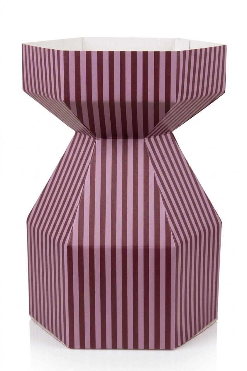 Lilac and Burgundy Stripe Cardboard Florist Boxes