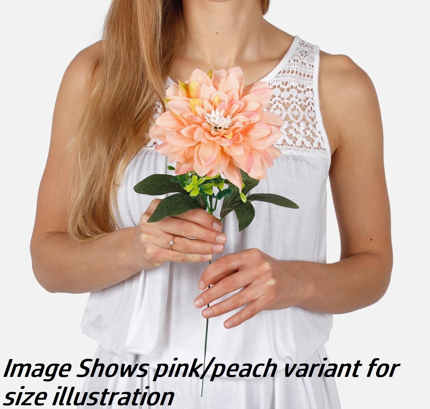 Artificial Dahlia Flower Stems 14cm Head Peach / Pink