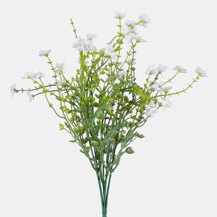 Artificial Flowers 39cm Forget Me Not Bouquet White