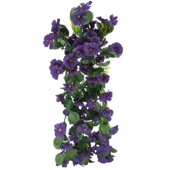 Artificial Flowers for Baskets 54cm Trailing Bush purple