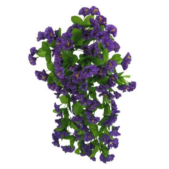 Artificial Trailing Flowers for Hanging Baskets Purple 50cm