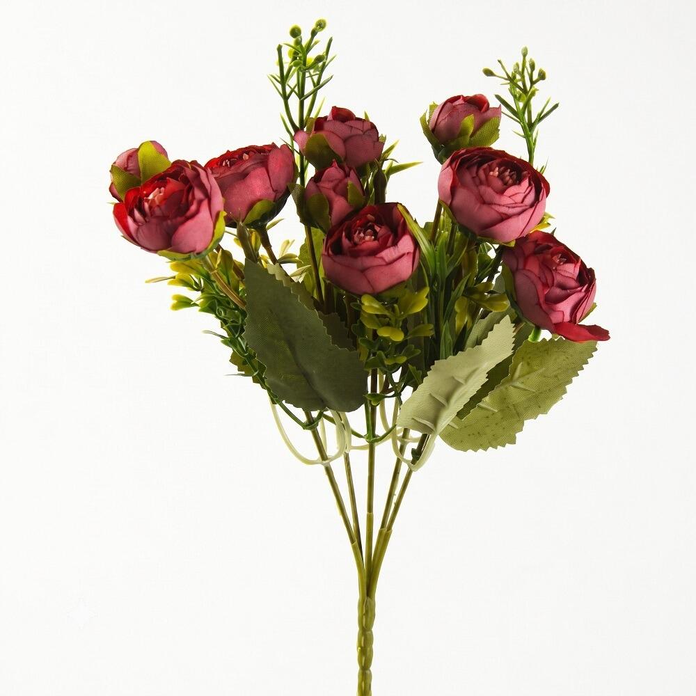 Artificial Flowers Small 24cm Ranunculus and Rose Bunch