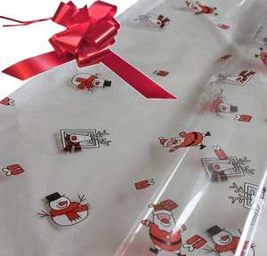 red hamper wrapping kit cellophane wrap santa