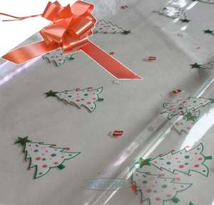 peach hamper wrapping kit christmas trees cellophane wrap