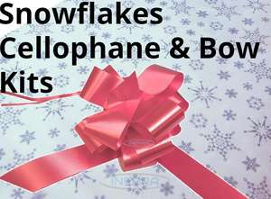 hamper wrap gift wrapping snowflakes cellophane bow