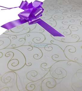lilac  hamper wrap kit cellophane bow wrapping gold scroll