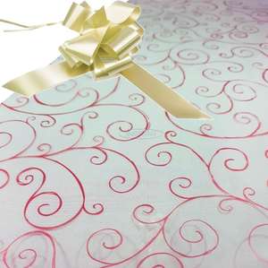 cream  cellophane hamper wrap kit wrapping red scroll