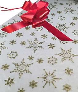 gold snowflakes cellophane and bow hamper wrap wrapping kit