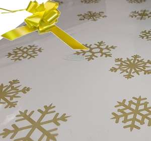 yellow christmas cellophane wrap for hampers snowflakes bow