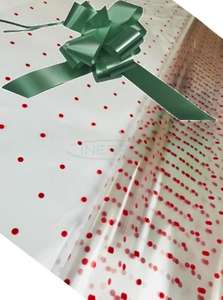 hunter green cellophane hamper wrap bow kit pack red dot christmas