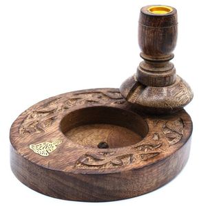 brass buddha wooden incense burner wood burners holder small mango