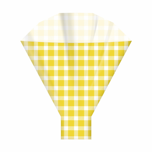 gingham cellophane bouquet flower sleeves celophane yellow