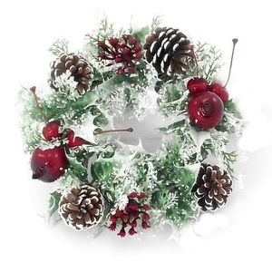 christmas wreath door holly berry variegated snow