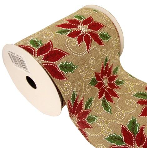 wired edge wide christmas tree ribbon gold glitter fabric 6 inch wrap gift