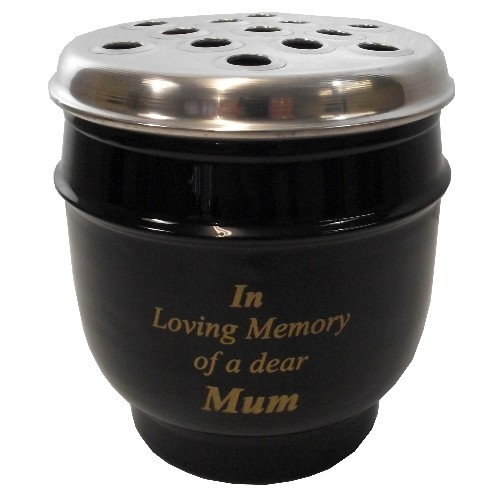 Globe Grave Vase Pot for Flowers - In Loving Memory Mum