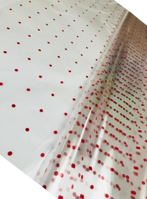 red dot cellophane dotted sheet flowers
