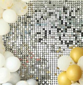 wedding sequin wall large silver