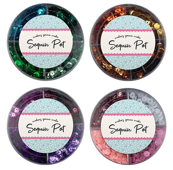 assorted craft sequin pots