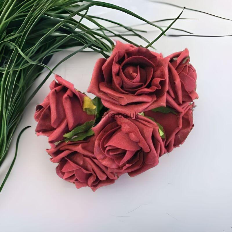 colourfast foam roses artificial burgundy
