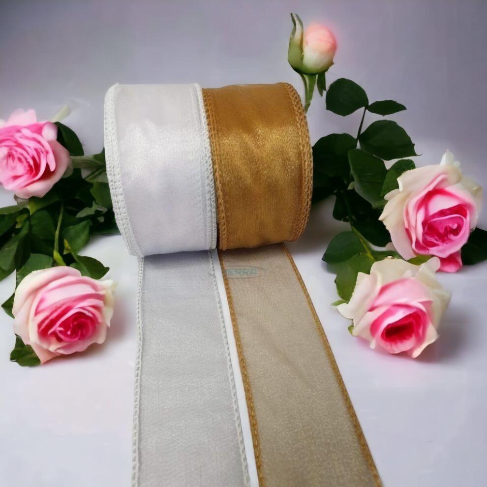 wired organza chiffon ribbon christmas tree