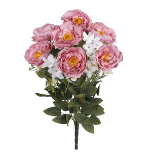artificial wild rose bouquet flowers pink