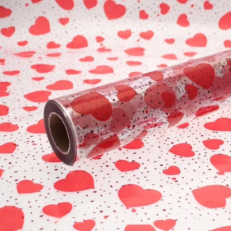 red hearts cellophane
