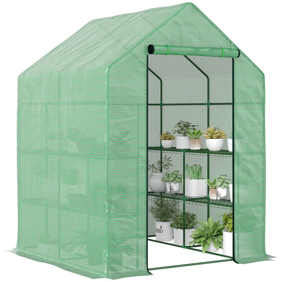 Walk in Garden Greenhouse Outdoor Grow House Shelves
