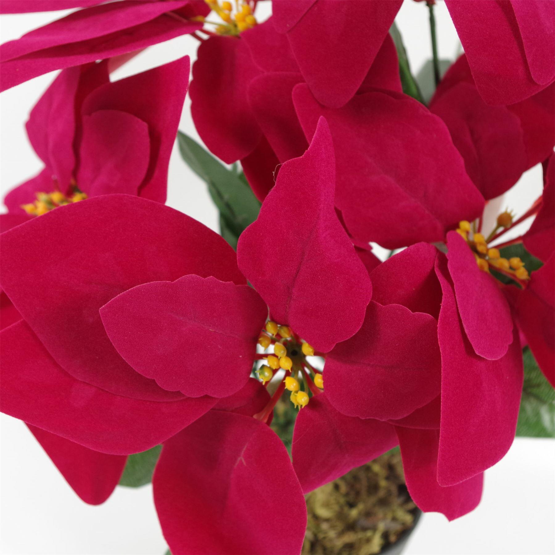 Artificial Christmas Xmas Red Poinsettia 40cm