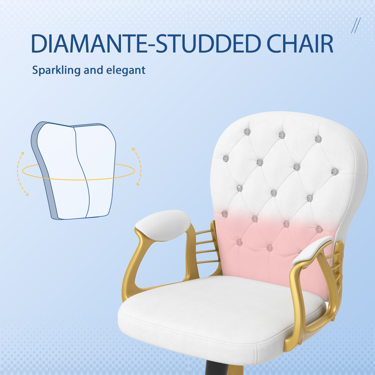 Home Office Chair Button Tufted Desk Chair with Swivel Wheels