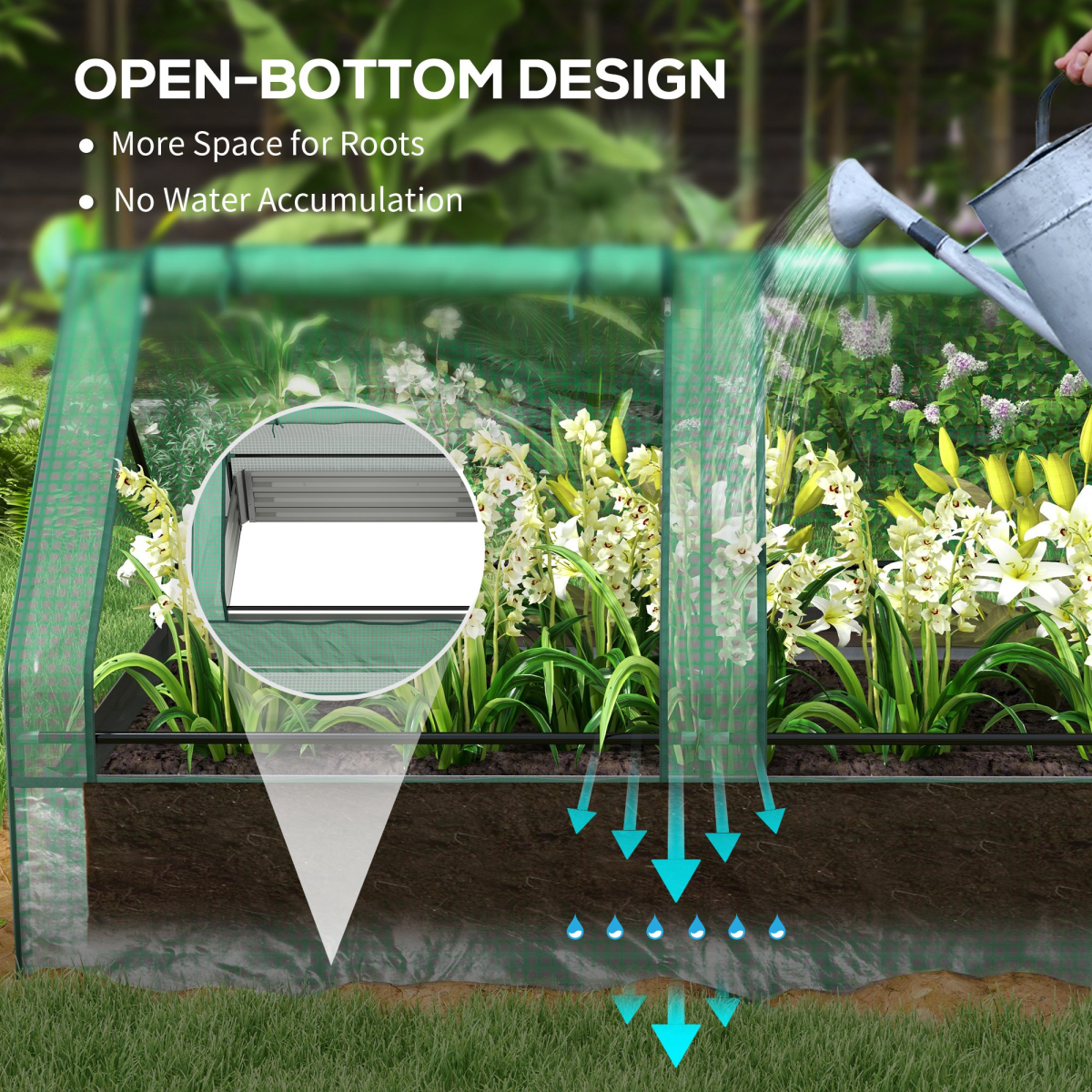 Raised Garden Bed Planter Box with Greenhouse