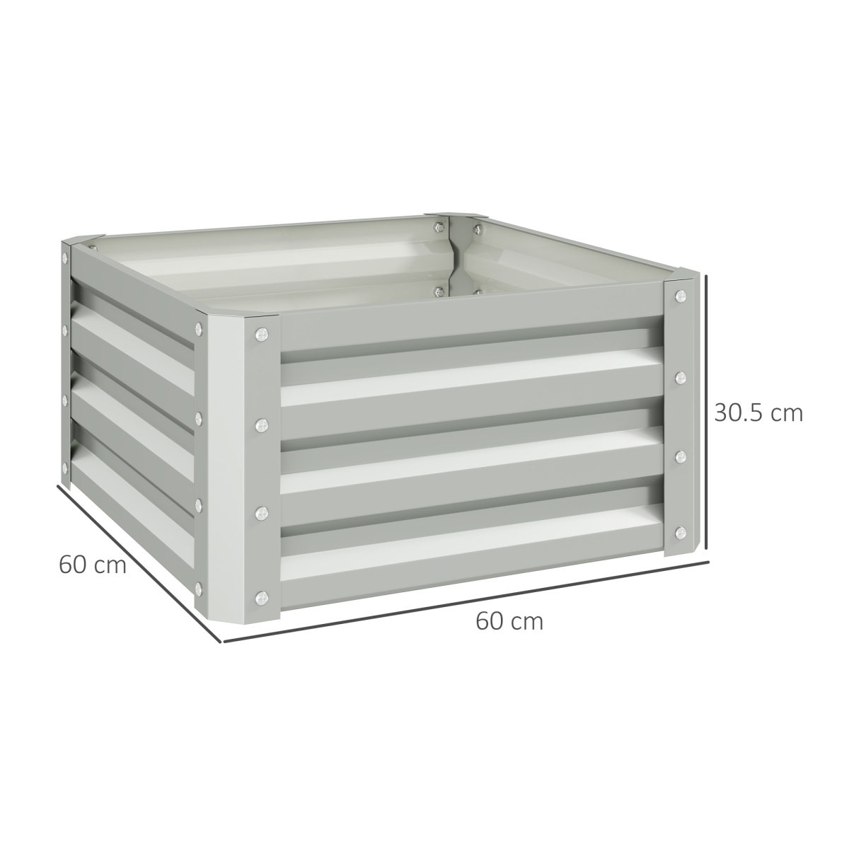 Set of 2 Raised Garden Bed Galvanised Planter Box